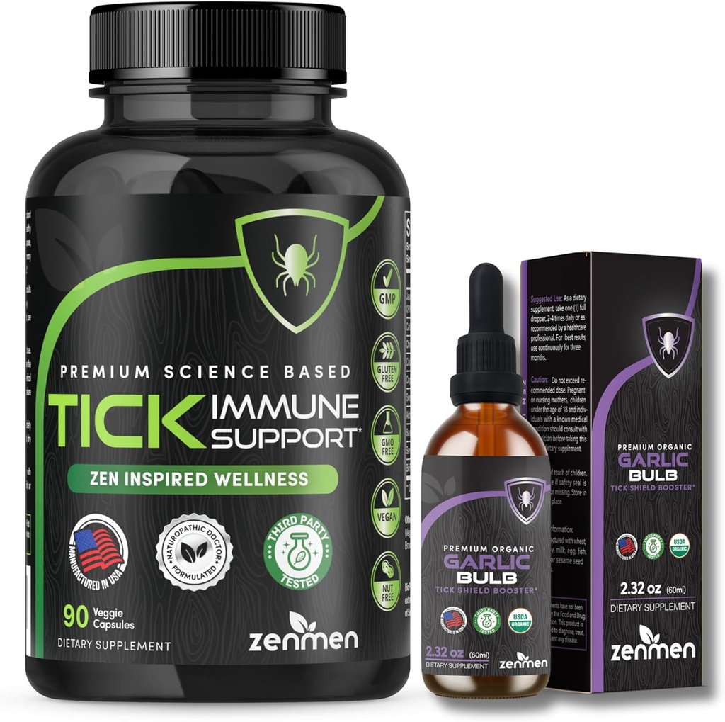 Zenmen Immune Support Bundle: Tick Immune Support et Teinture d'ail