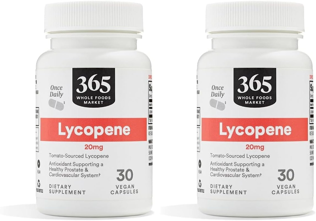 Marché des aliments entiers 365, Lycopène 20 mg, 30 Nombre (paquet de 2)
