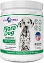 Vital Planet - Flora Dog Probiotic Powder Supplément avec 20 milliards de cultures et 10 souches, Immune haute puissance et probiotiques de soutien digestif pour chiens, 3,92 oz., 111 Grams, 30 portions