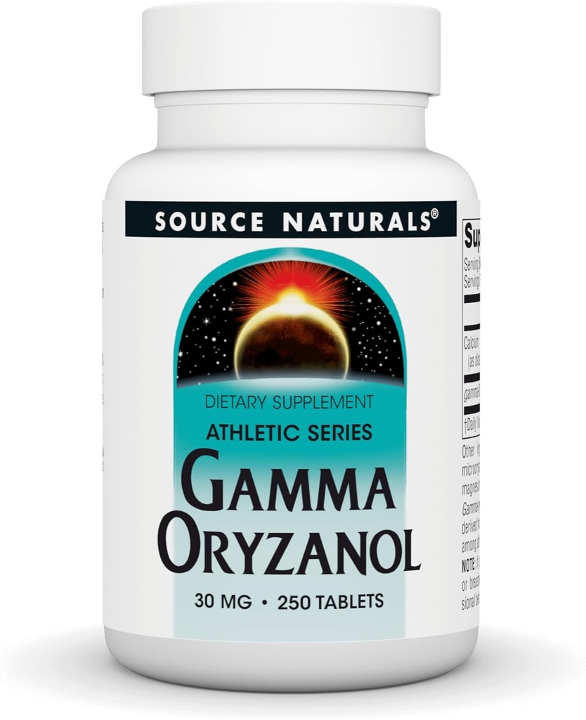Source Naturals Gamma Oryzanol, Supplément alimentaire série athlétique, 30 MG - 250 comprimés