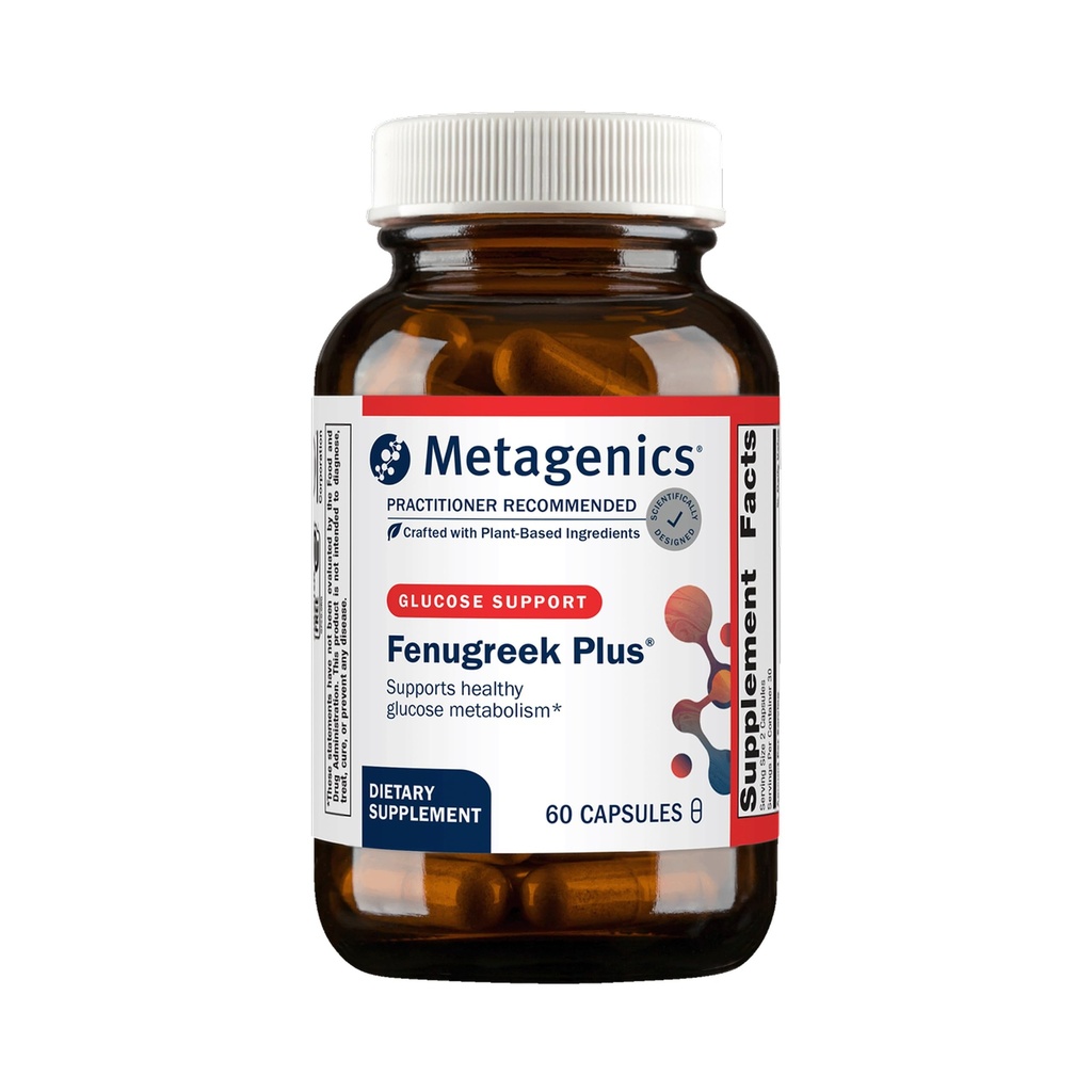 Métagène Fenugreek Plus - soutient le métabolisme sain* - Soutien aux plantes végétales - avec l'extrait de mélône et de gymnema - sans OGM et sans gluten - 60 capsules