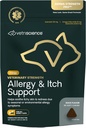 VetriScience Veterinary Strength Allergy & Ditch Support Chews - Supplément de support d'allergie saisonnière pour animaux de compagnie - Soutien de la sensibilité de la peau des animaux - Chats et chiens - Arôme de canard - 60 Chews