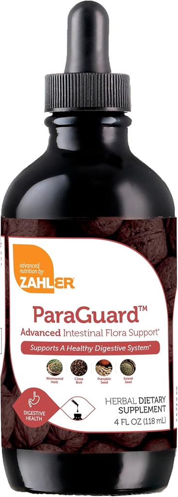 Zahler - ParaGuard gouttes liquides - Supplément de santé Gut - Formule a Wormwood, Bulbe d'ail, Graine de citrouille, Clove et plus - Soutien naturel pour les humains - Certifié Kosher (4 Oz) (4 oz, goutte)
