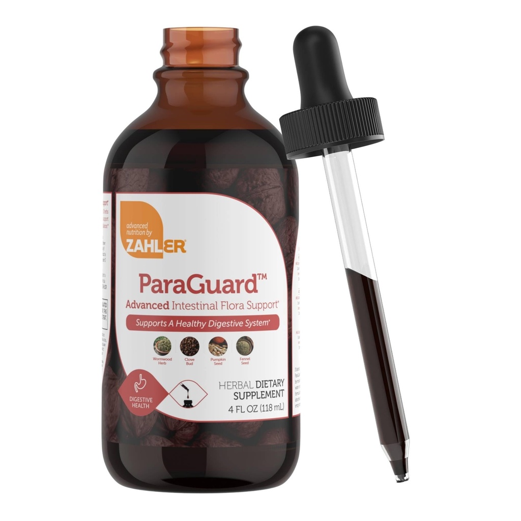 Zahler - ParaGuard gouttes liquides - Supplément de santé Gut - Formule a Wormwood, Bulbe d'ail, Graine de citrouille, Clove et plus - Soutien naturel pour les humains - Certifié Kosher (4 Oz) (4 oz, goutte)