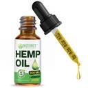 BÉNÉFICIAUX DE LA NATURE Extrait d'huile de chanvre biologique, 300mg - Acides gras oméga 3 6 9, CO2 extrait non-OGM ultra-pur