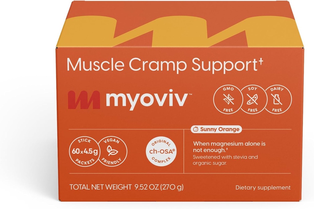 Soulagement puissant de la crampe musculaire - 60 paquets, parfum orange ensoleillé - Soutien de la crampe musculaire - Grossesse et allaitement en toute sécurité