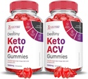 Laboratoires justifiés (2 Pack Destiny Keto ACV Gummies Advanced Formula 1000MG Destiny Keto Gummies vinaigre de cidre de pomme formulé avec du jus de betterave de grenade poudre B12 Vegan Non OGM 120 Gummys