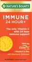 Nature's Bounty Immune 24 heures +, La seule vitamine C avec 24 heures de soutien immunitaire d'Ester-C, 1000 mg de vitamine C, D & zinc, sans gluten, softgels à libération rapide, 2 softgels par jour, 50 Compte