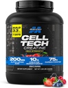 MuscleTech Poudre monohydratée de créatine - Cell-Tech Poudre de créatine post entraînement Recovery Drink, Muscle Builder & Musclebuilding Supplément de créatine - Fruit Punch, 6 lbs (56 Serv) - Emballage May Vary
