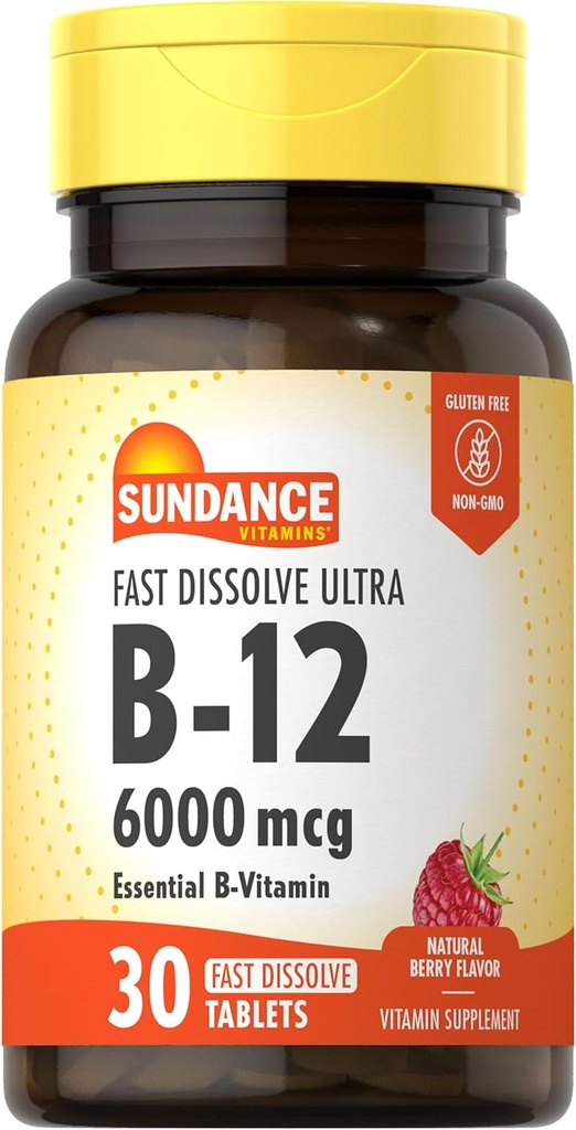 Sundance Dissolve rapidement la vitamine B-12.000mcg. 30 comprimés.