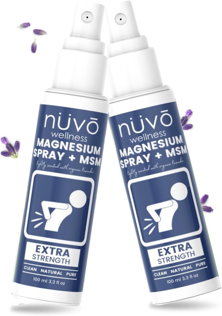 Vaporisateur d'huile de magnésium avec MSM - légèrement parfumé avec de la lavande - Produit du Canada (100 ml (paquet de 2))