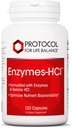 PROTOCOLE POUR LA VIE Enzymes-HCl - Enzymes digestifs avec Bromelain - Plein spectre de protéases - Supplément de digestion - Sans soja et laitiers - 120 capsules