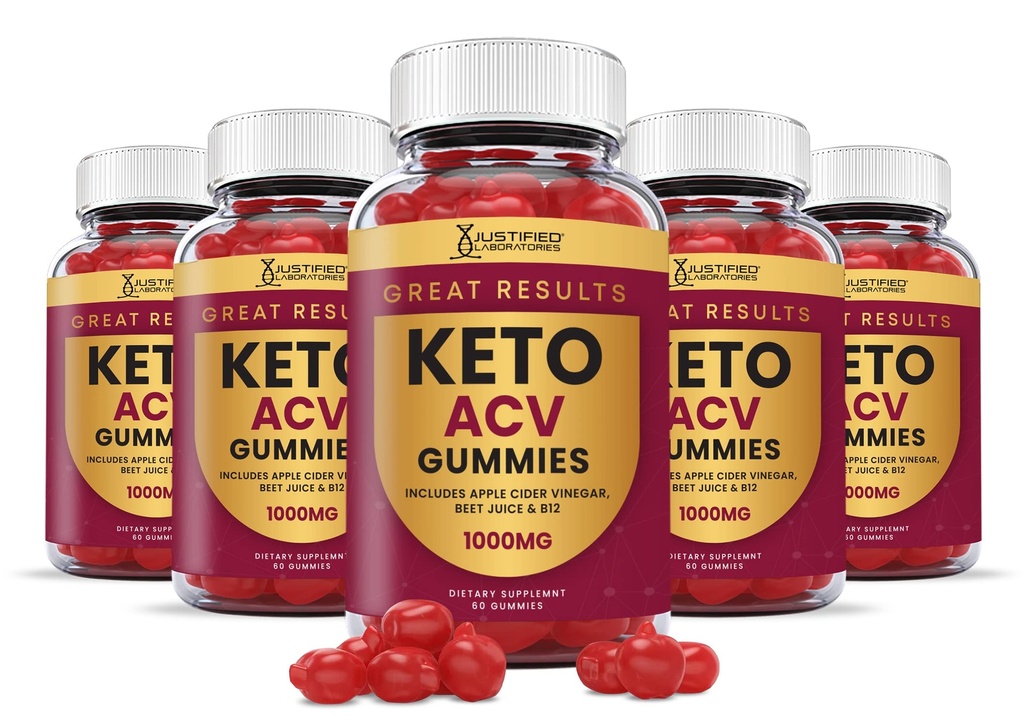 (5 Pack) Great Results Keto ACV Gummies Advanced Formula 1000MG Great Results Keto Gummies Apple Cider Vinegar Formulé avec Pomegranate Juice Poudre B12 Vegan Non OGM 300 Gummys