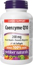Webber Naturals Coenzyme Q10 (CoQ10) 200 mg, 60 Softgels, supplément antioxydant de haute puissance, pour la santé cardiaque et la production d'énergie cellulaire, 60 jours d'approvisionnement, sans gluten