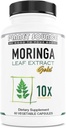 Moringa Leaf Gold Extract 10X - Vitamine A, Vitamine B, Vitamine C, Vitamine D, Vitamine E et Minéraux - Antioxydants - Énergie naturelle, métabolisme, immunosupport - 60 capsules de Count Veggie