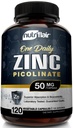 NutriFlair Zinc Picolinate 50mg, 120 Capsules - pilules de supplément de zinc d'absorption maximale - Système immunitaire Booster, Immunity Defense, puissant anti-OGM non-oxydant - Comparer au gluconate, Citrate, Oxyde