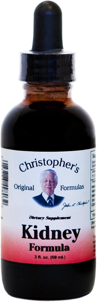 Formules originales de Christopher Extrait de rein, support à base de plantes avec racine de gingembre, seau d'or et baie de juniper, liquide de 2 oz