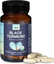 NUF- Organic Black Turmeric 350mg Capsules de végétalien à racines entières- É.-U. sans gluten - Soutien des articulations non OGM - Réponse inflammatoire saine - Fonction immunitaire appropriée