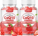 softbear CoQ10 Gummies 400mg Coenzyme Q10 Supplément pour adultes, haute absorption coq10 Plus Oméga-3, Magnésium, Vitamine B3 & Zinc pour l'énergie cellulaire et l'antioxydant, Fraise Flavor 120 Compte