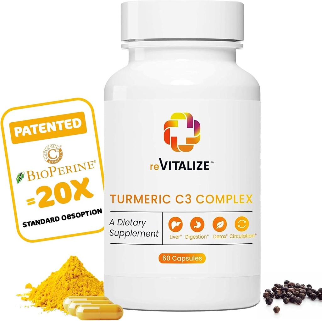 Turmeric Curcumin Supplement 60 Servings - Supports Joint Health | BioPerine Black Pepper Extract with 500mg Capsules, Curcuminoids 475mg | Helps Liver Function, Digestion & Better Absorption