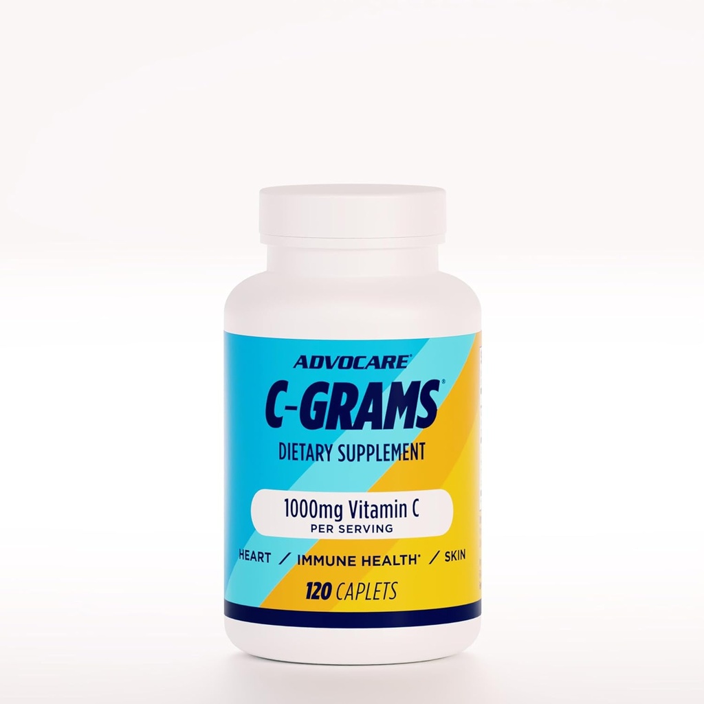 AdvoCare C-Grams - Supplément diététique premium pour soins de la peau, soutien immunitaire et santé cardiovasculaire* - contient de la vitamine C, du magnésium et plus - 120 capsules