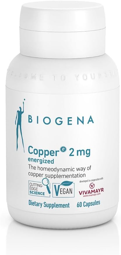 Biogena Cuivre 2 mg énergétique - sous forme de citrate facilement absorbé et bien toléré - 60 capsules