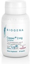 Biogena Cuivre 2 mg énergétique - sous forme de citrate facilement absorbé et bien toléré - 60 capsules