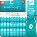 Medi grade Sinus Rinse Packets – Nasal Rinse Essentials Kit de 130 x Salt Packets et Sac de rangement pratique - Profitez d'une irrigation nasale sans effort à la maison ou en route avec nos Neti Pot Salt Packets