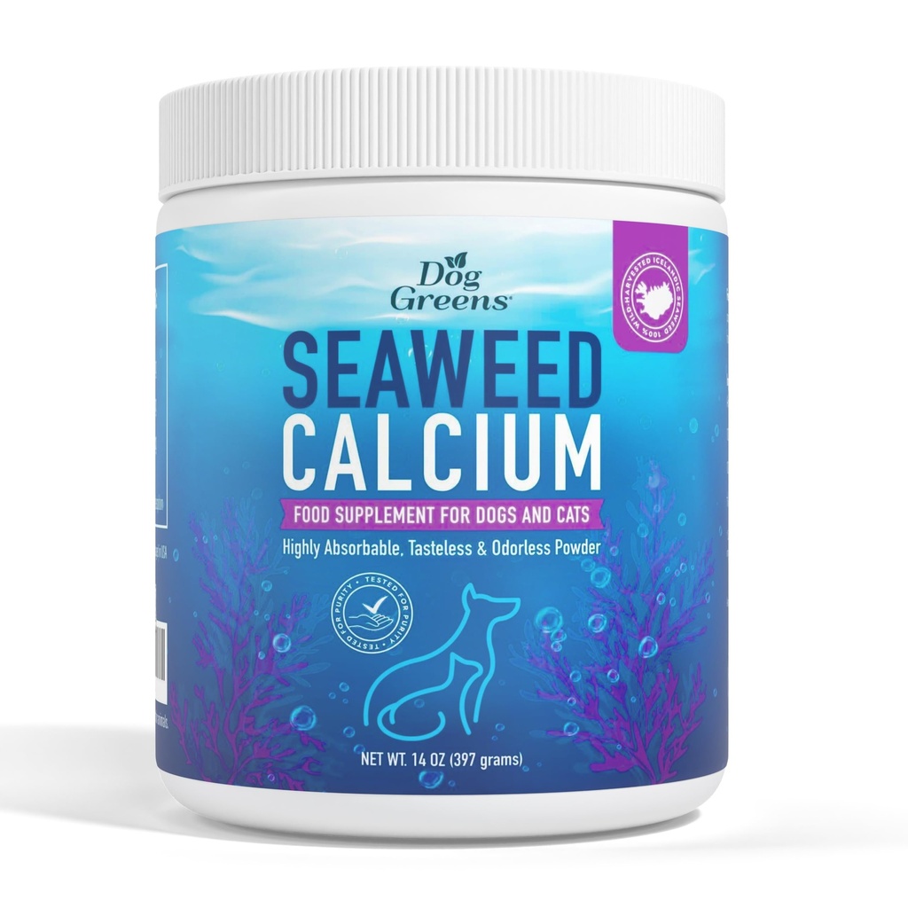 Calcium d'algues pour animaux domestiques, Vet recommandé, Testé pour la pureté, 14 Ounces, Anciennement meilleur Calcium d'algues de la nature, 1 Pack