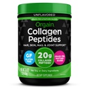 Orgaine en poudre de peptides de collagène hydrolysée pour les femmes et les hommes, 20g de collagène à herbe, non aromatisé - cheveux, peau, ongles et complément de soutien articulaire, Paléo & Keto, non-OGM, type I et III, 1lb