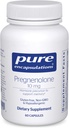 Encapsulations pures Pregnenolone 10 mg - Soutien Mémoire et équilibre hormonal* - Précurseur hormonal - Sans gluten et sans OGM - 60 capsules