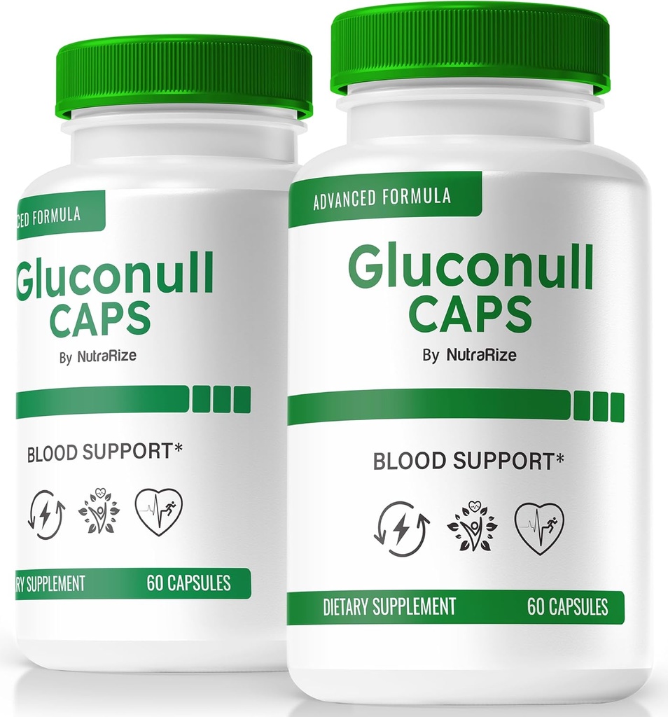 (2 Pack) Gluconull Caps, formule officielle Gluco NullCaps, support pur pour les niveaux stables et l'énergie de carburant pour la santé globale, ingrédients tout-naturels, Gluco Null Glyco Optimizer (120 Capsules)