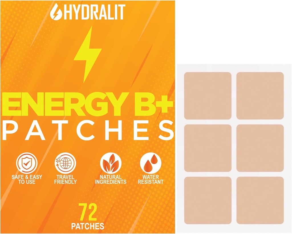 Lot énergétique pour les adultes Hommes Femmes Sujets Bien-être quotidien Réveillez-vous B12 Patchs Ingrédients naturels soutenus Boost Time-Released Formula Long-Lasting Skin Travel Friendly 72 Pack