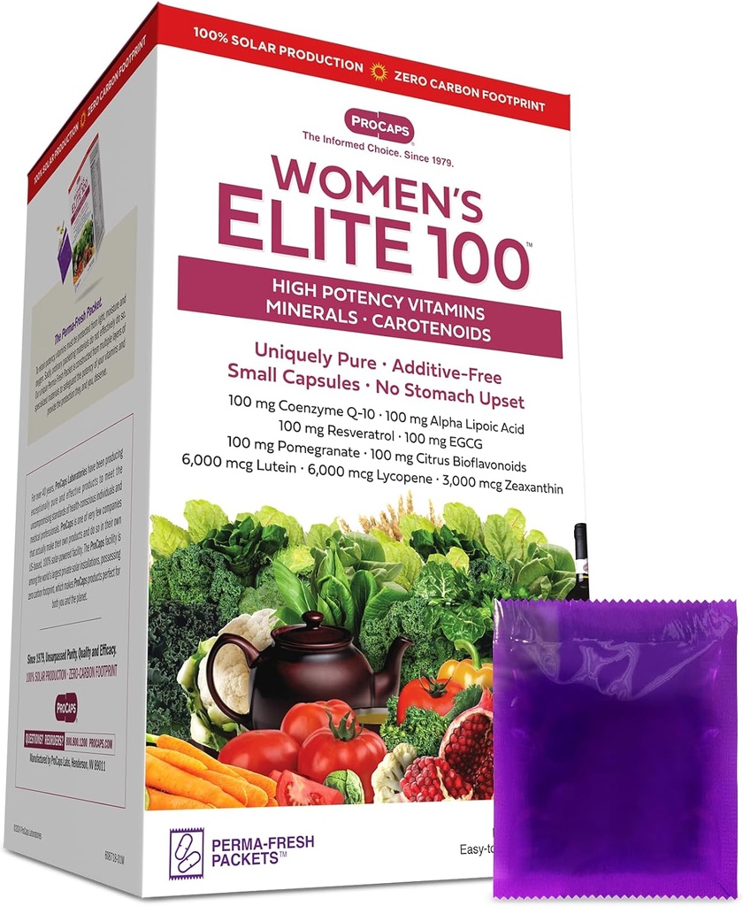 ANDREW MOINSMAN Multivitamine - Women's Elite-100 60 Packets - 40+ Potent Nutrients Plus 100mg Chaque Coenzyme Q10, acide alpha lipoïque, resvératrol, EGCG, grenade, agrumes Bioflavonoïdes.
