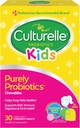 Culturelle Kids Chewable Daily Probiotic pour les enfants, 3+ ans, 30 ans Compte, #1 Marque recommandée par les pédiatres, Probiotiques quotidiens aromatisés naturels pour la santé digestive, les soins buccodentaires et le soutien immunitaire