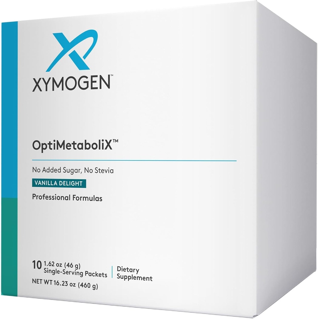 XYMOGEN OptiMetaboliX - Supplément de métabolisme avec vitamines B12 et folate - Suppléments de cannelle + vitamine B9 - Pas de sucre ajouté, sans végan et sans gluten - Délice de vanille (10 portions)