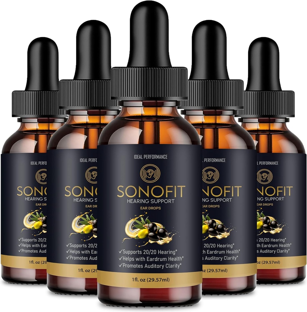Sonofit Acouphène Relief for Ringing Ears Drops, Sonofit Acouphène Supplément Sonofit Healthy Ear Support Supplement - Maximum Strength Advanced Formula Sonofit Drops Auditive Support Reviews (5 Pack)