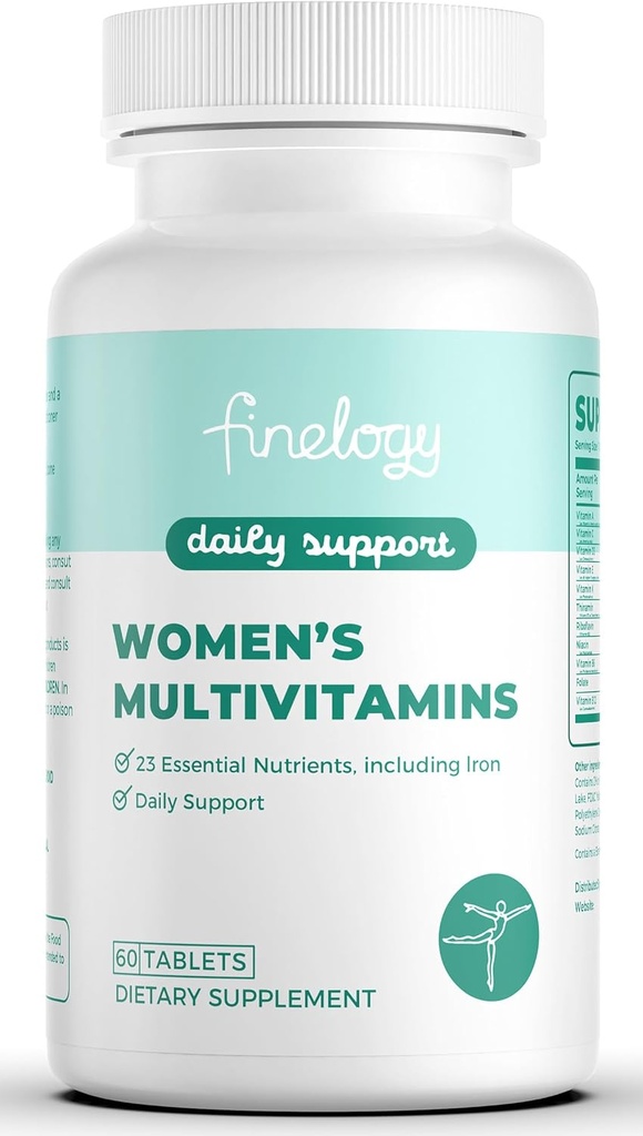 Multivitamine féminine - Nutriments essentiels avec fer, vitamines A, C, D3, K, B6 et B12 Suppléments pour les femmes Santé, énergie Peau et ongles des cheveux - Multivitamine quotidienne pour les femmes- 60 Nombre