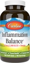 Carlson - Balance d'inflammation, rapport Oméga-3 et Oméga-6 équilibré, avec D3, Norvégien, supplément d'huile de poisson sauvage avec acides gras, capsules d'huile de poisson d'origine durable, 180 Softgels