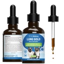 Bien-être animal Lung Gold pour chats - Soutien immunitaire pulmonaire, santé respiratoire inférieure, Open Airways, respiration normale, Reishi, Coptis - Supplément à base de plantes vétérinaires - 2 oz (59 ml)