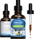 Bien-être animal Lung Gold pour chats - Soutien immunitaire pulmonaire, santé respiratoire inférieure, Open Airways, respiration normale, Reishi, Coptis - Supplément à base de plantes vétérinaires - 2 oz (59 ml)
