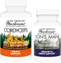 Ensemble de défense de l'hôte avec capsules Cordyceps, 120 capsules Count & Lion's Mane, 30 Count - Soutien Immune Santé & Énergie - Soutien Cerveau Santé, Mémoire et Focus*