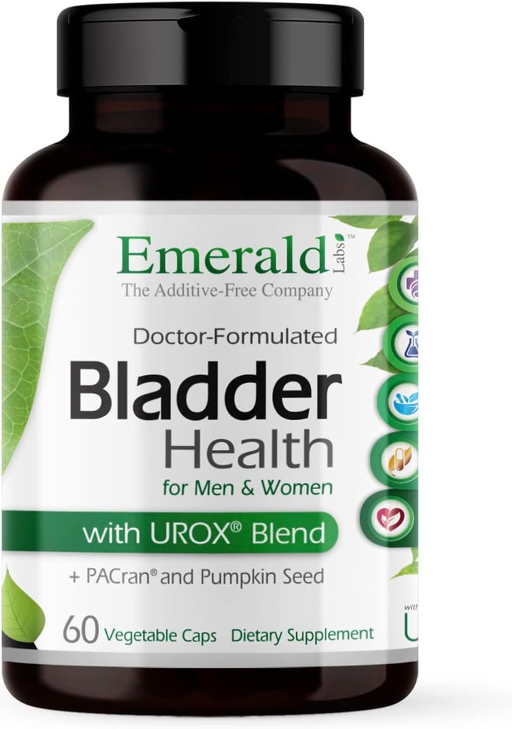 EMERALD LABS Bladder Health - Supplément d'extrait de canneberge avec extrait de graine de citrouille et cavalier - Offre un soutien au piège urinaire* - 60 capsules végétales (30 jours d'approvisionnement)