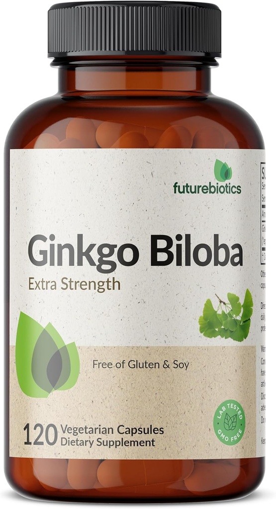 Futurebiotics Ginkgo Biloba Extra Strength Supports Cerveau Fonction & Support Mémoire, 120 Capsules Végétariennes