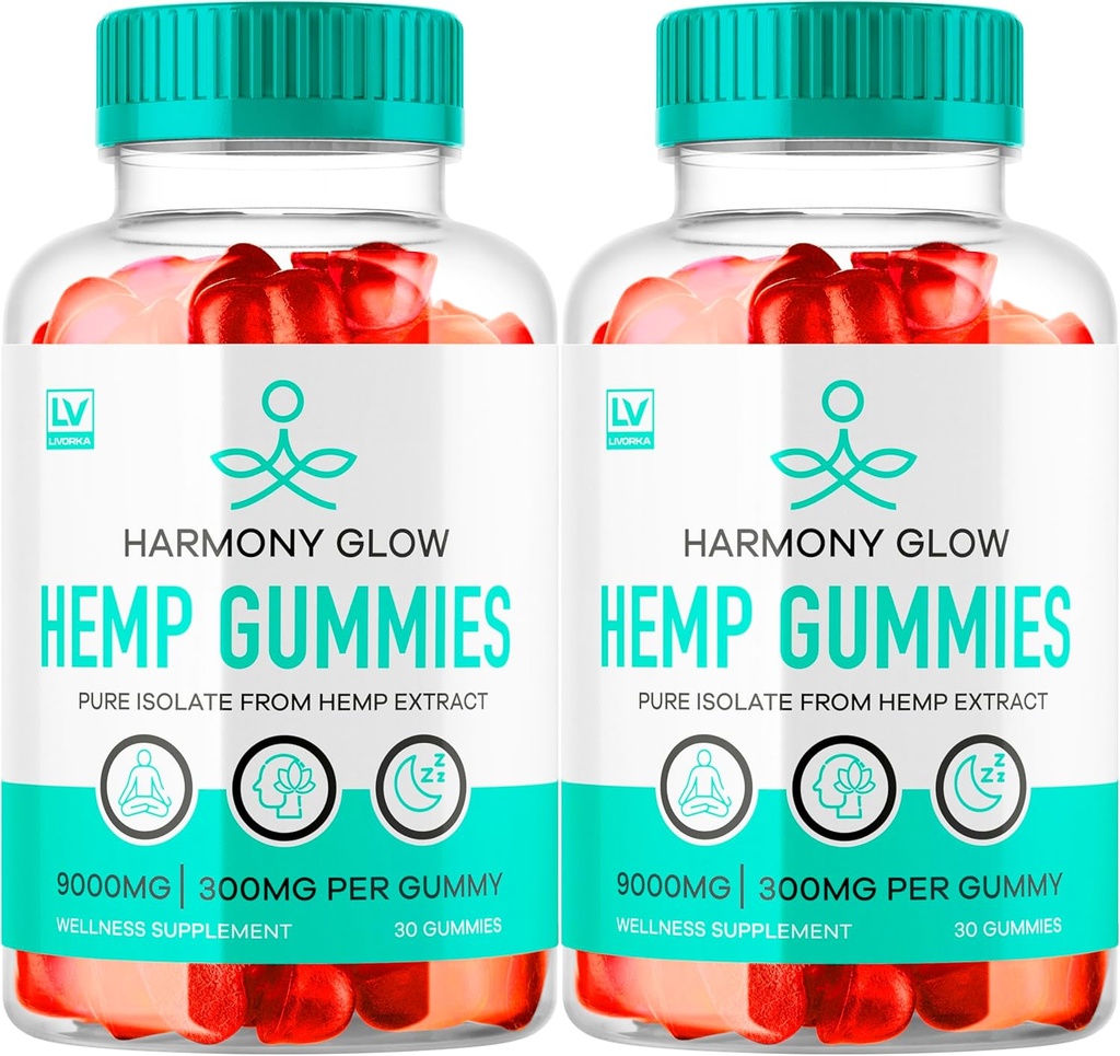 (2 pack) Gommies Harmony Glow, Gommies Harmony Glow Hemp, Supplément Harmony Glow, Gommies Harmony Glow Natural Hemp, Gommies Harmony Glow Hemp, Gommys Harmony Glow Multivitamin, 60 Gommies pendant 2 mois