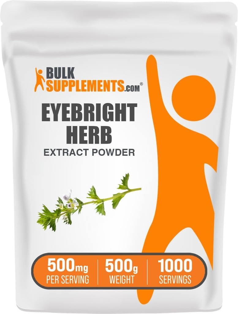 BulkSupplements.com Eyebright Extract Powder - Eyebright Extract - Herbal Supplement, Gluten Free - 500mg per Serving, 500g (1.1 lbs) (Pack of 1)
