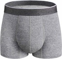 Sous-vêtements pour hommes Incontinence Lavables, 2,3 oz Slips de boxeur antidérapants absorbants réutilisables pour le contrôle des vérins 1 Pack (Gray, XL)