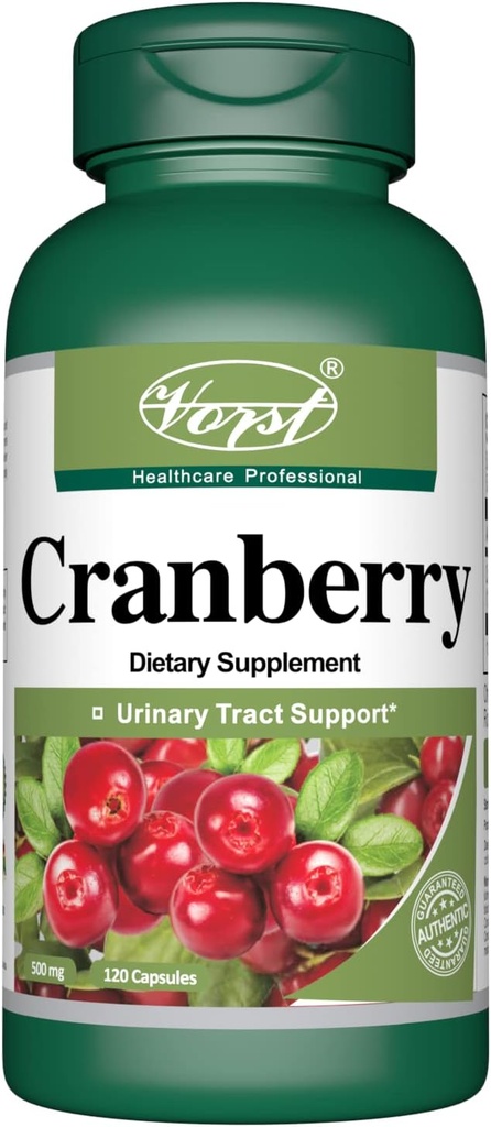 Cranberry 500mg avec un rapport d'extrait 12:1 (6000 équivalent d'extrait brut) 120 capsules...