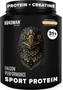 BIRDMAN Falcon Performance Poudre de protéines végétaliennes, 31g Protéines, 5g de créatine, 5g BCAA, Probiotiques, électrolytes, pré-entraînement, faible teneur en glucides, sans sucre et sans lait, à base de plantes protéines de vanille -19 portions