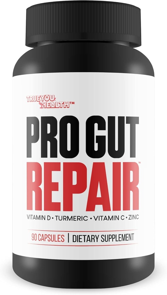 Pro Gut Repair - Suppléments de réparation Gut - Formule naturelle haute fibre avec/vitamine C et vitamine D - Turmeric - Zinc Gut Repair Support - Promouvoir la santé digestive